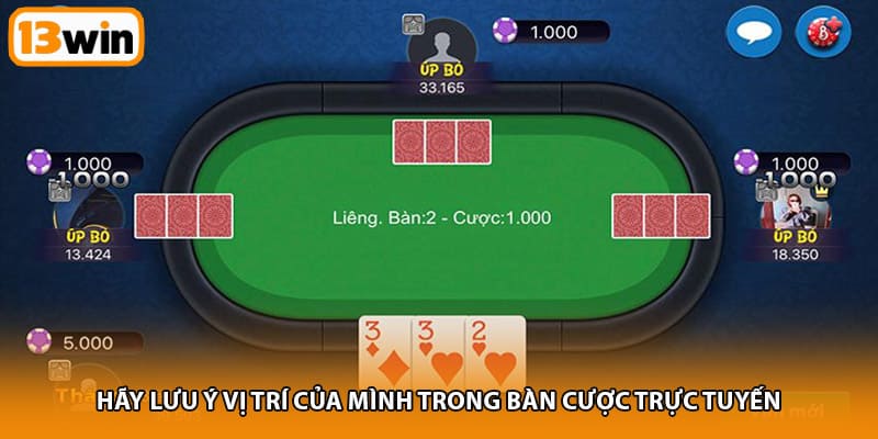 Hãy lưu ý vị trí của mình trong bàn cược trực tuyến